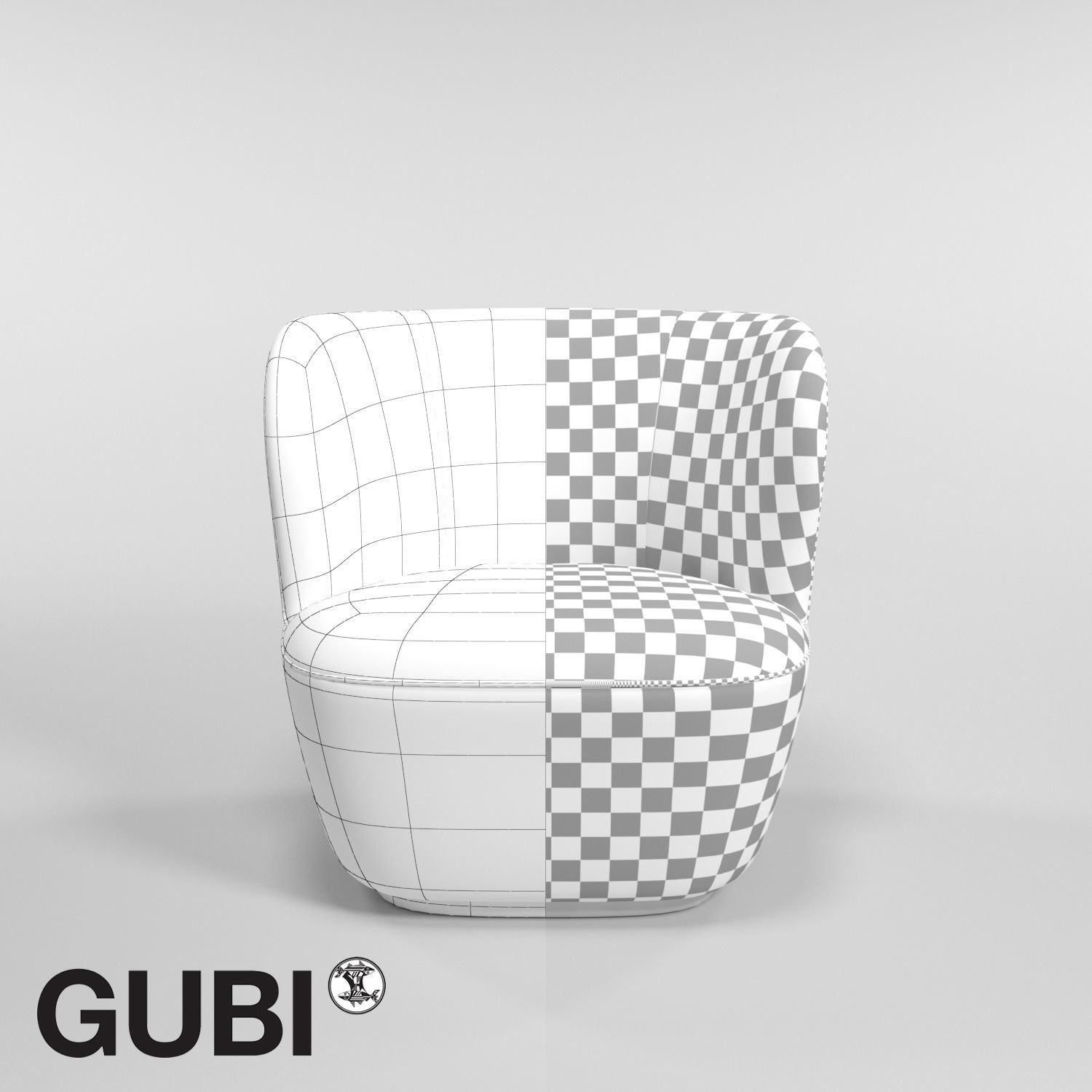 GUBI Stay Small Lounge Chair  3D model_2