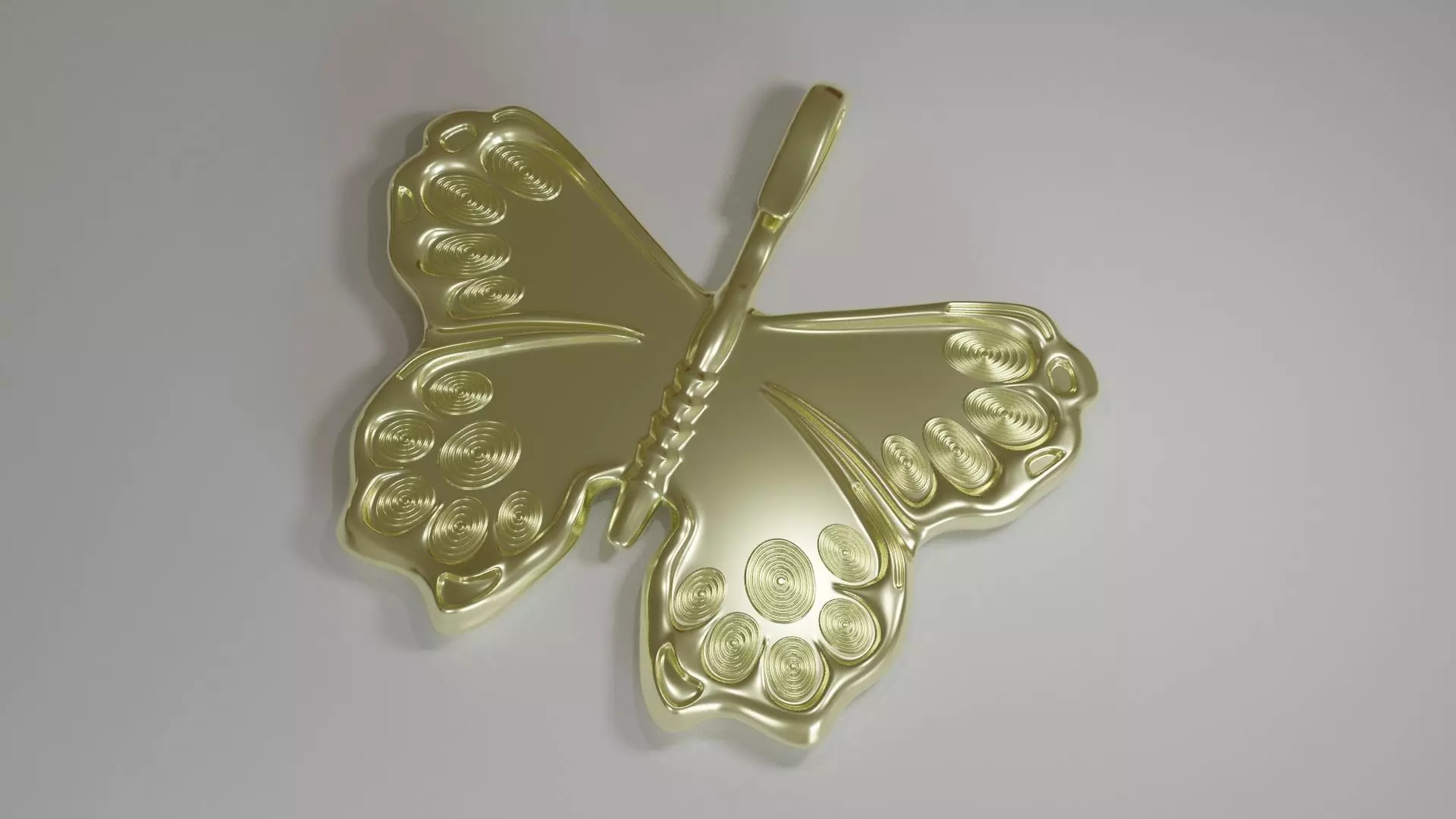 Golden Butterfly Pedant CGI and Print 3D print model