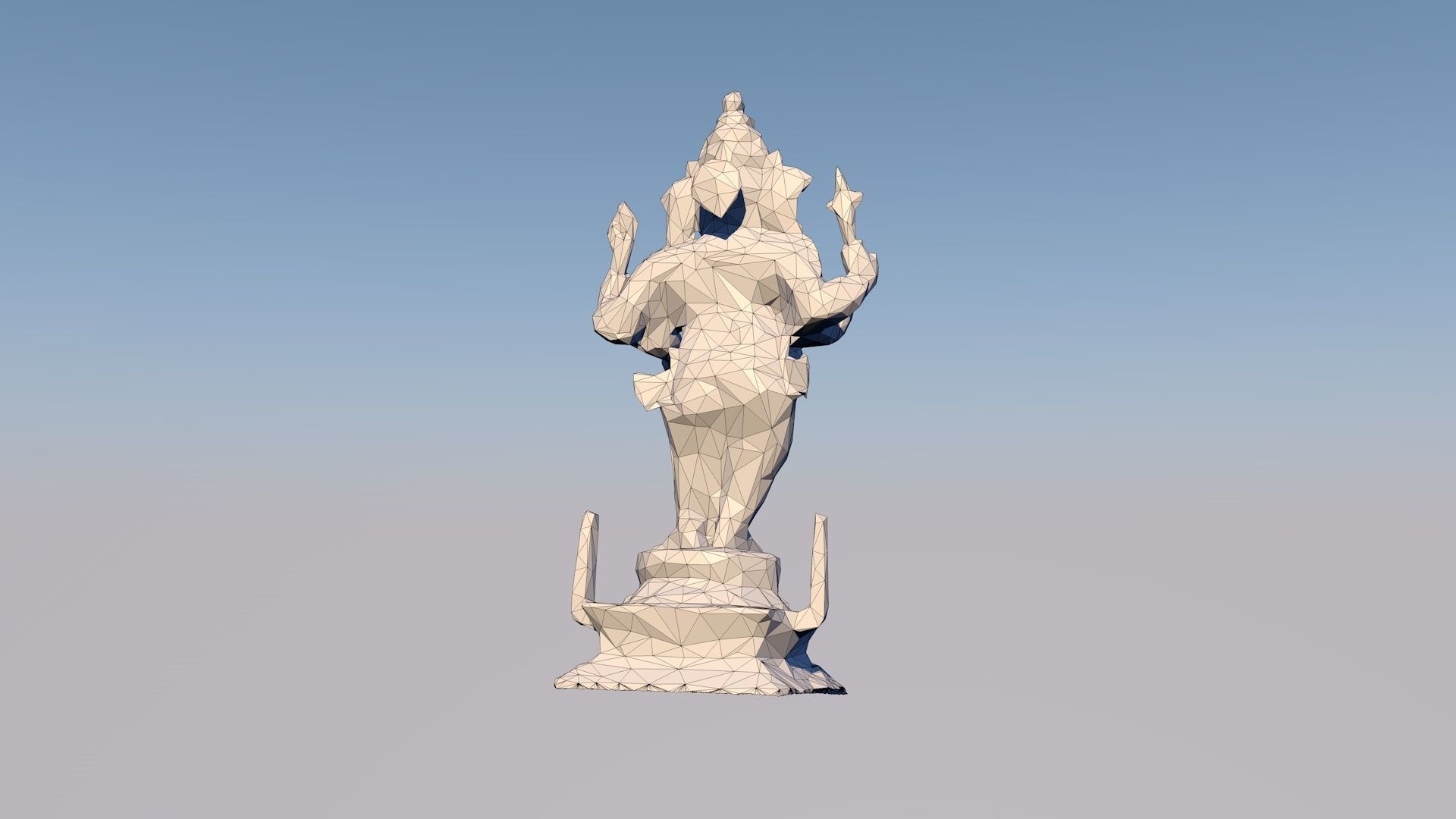 GANESHA 3D Statue Sculpture Model Low Poly 2019 3D model_9