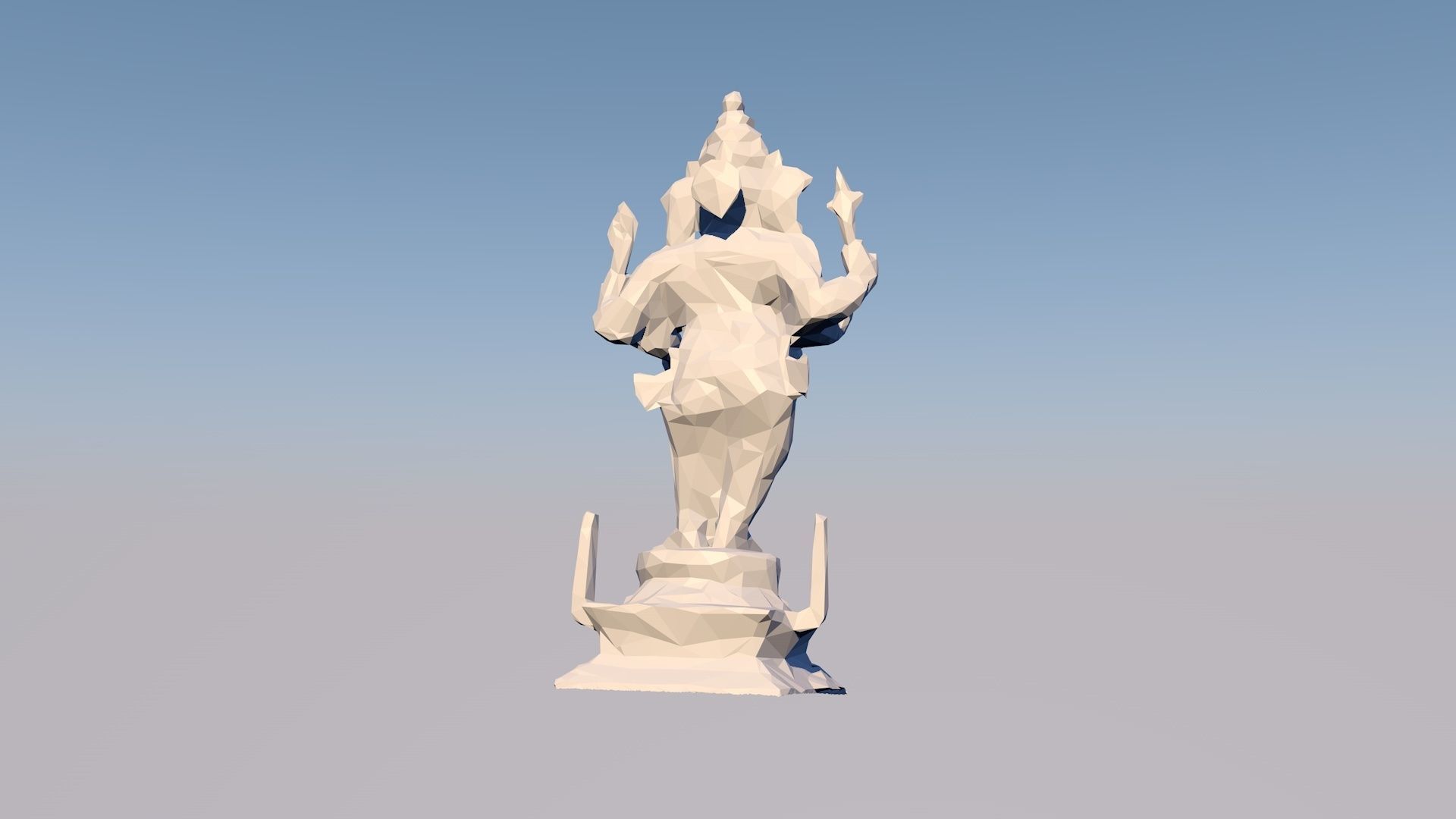 GANESHA 3D Statue Sculpture Model Low Poly 2019 3D model_3
