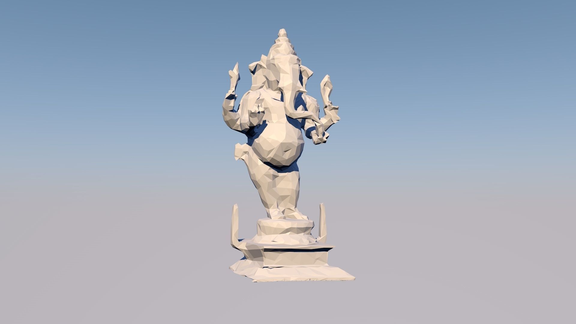 GANESHA 3D Statue Sculpture Model Low Poly 2019 3D model_1