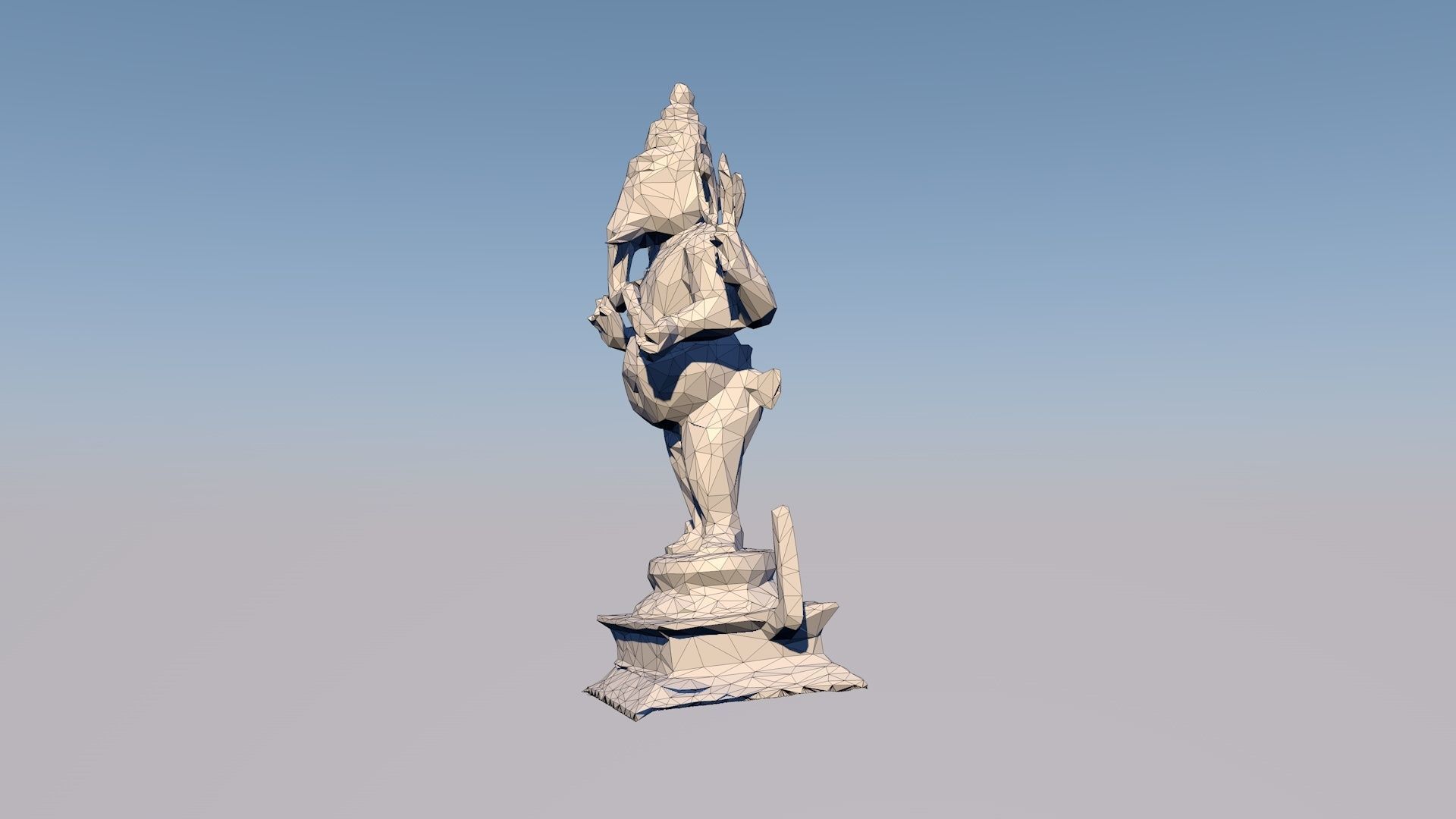 GANESHA 3D Statue Sculpture Model Low Poly 2019 3D model_11
