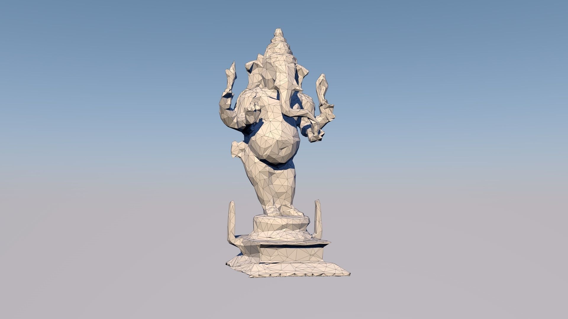 GANESHA 3D Statue Sculpture Model Low Poly 2019 3D model_7