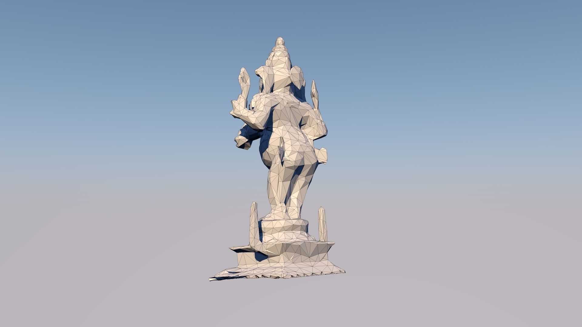 GANESHA 3D Statue Sculpture Model Low Poly 2019 3D model_10