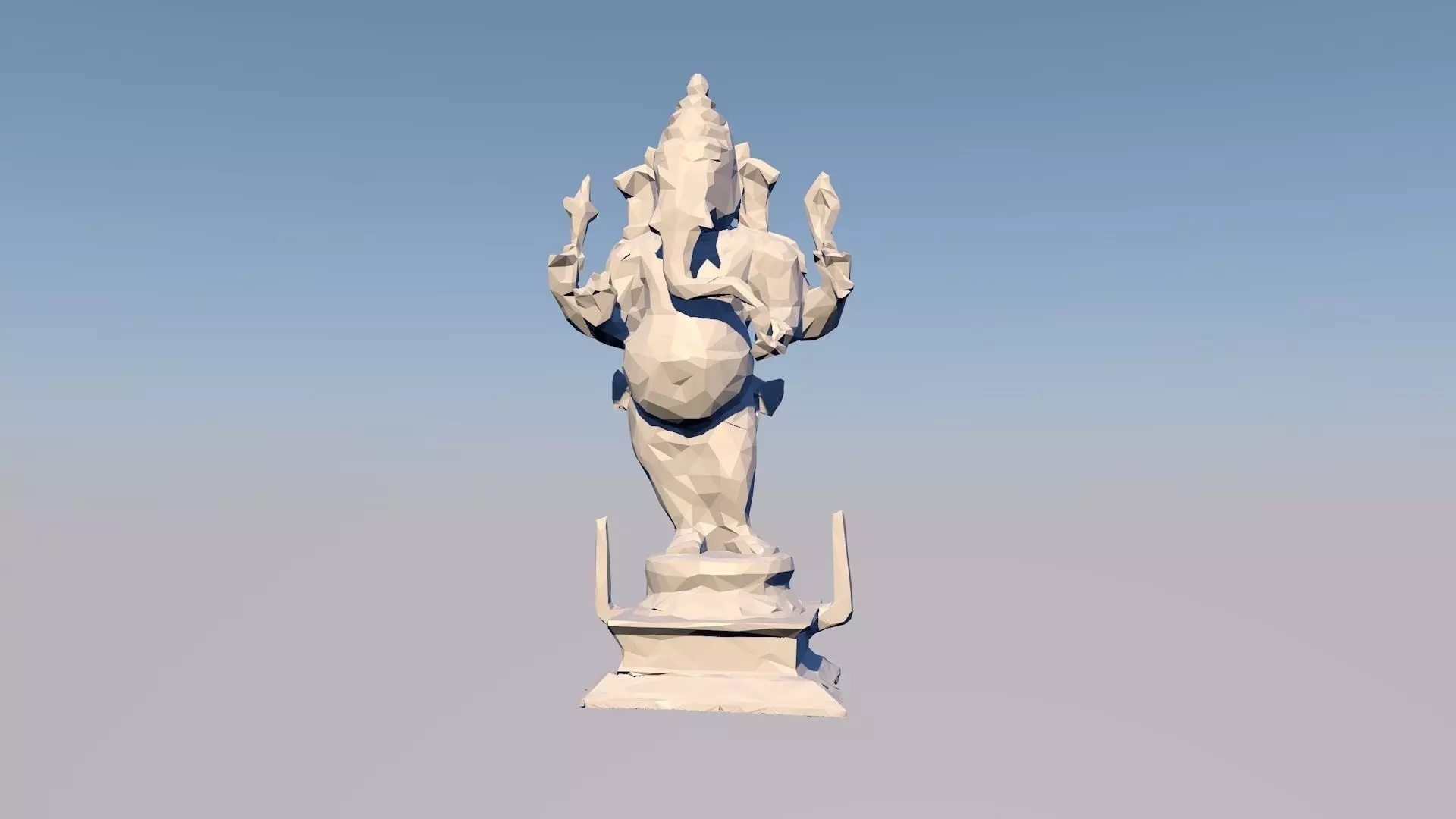 GANESHA 3D Statue Sculpture Model Low Poly 2019 3D model_0