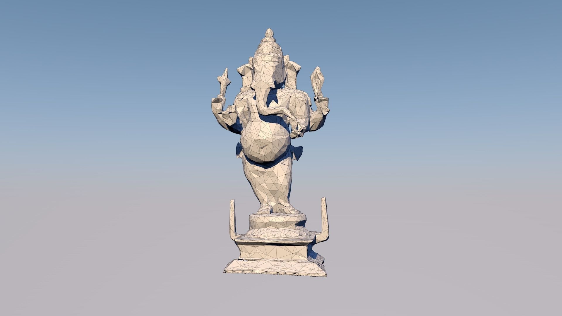 GANESHA 3D Statue Sculpture Model Low Poly 2019 3D model_6