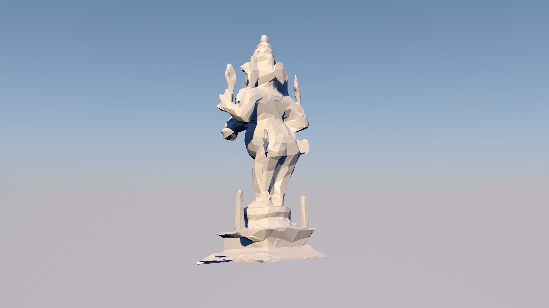 GANESHA 3D Statue Sculpture Model Low Poly 2019 3D model_4