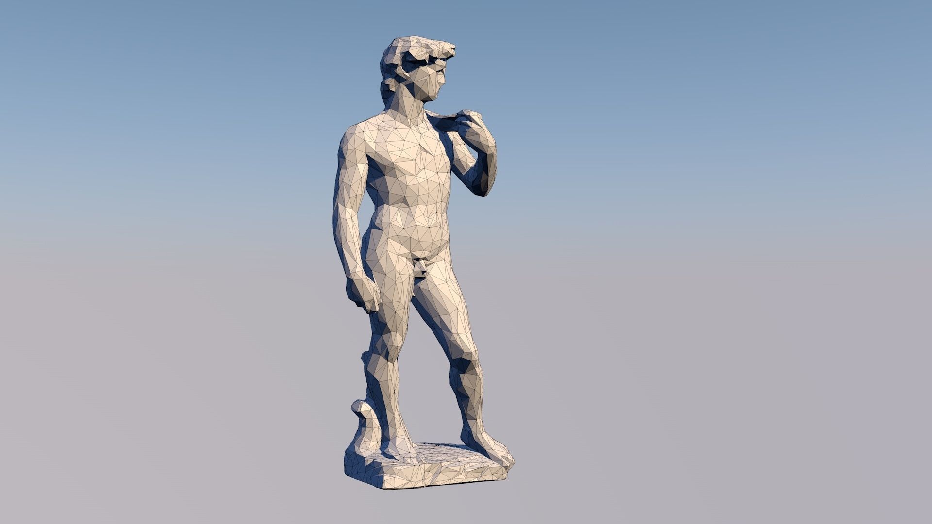 David  3D Statue Sculpture Model Low Poly 2019 3D model_2