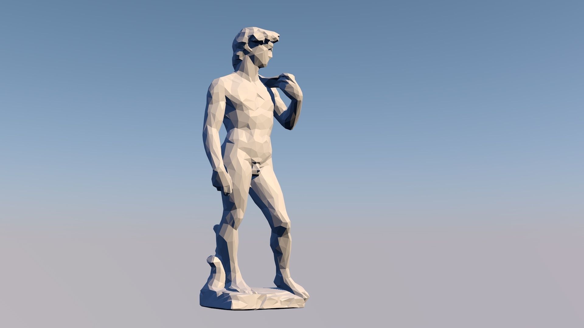 David  3D Statue Sculpture Model Low Poly 2019 3D model_8