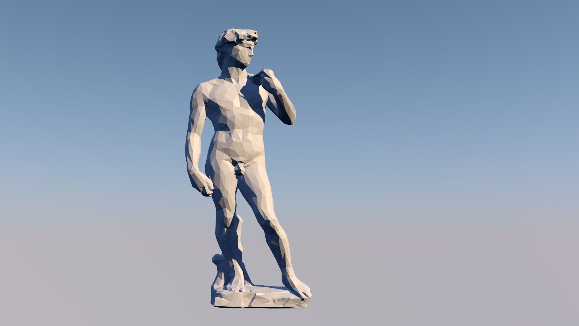 David  3D Statue Sculpture Model Low Poly 2019 3D model_7