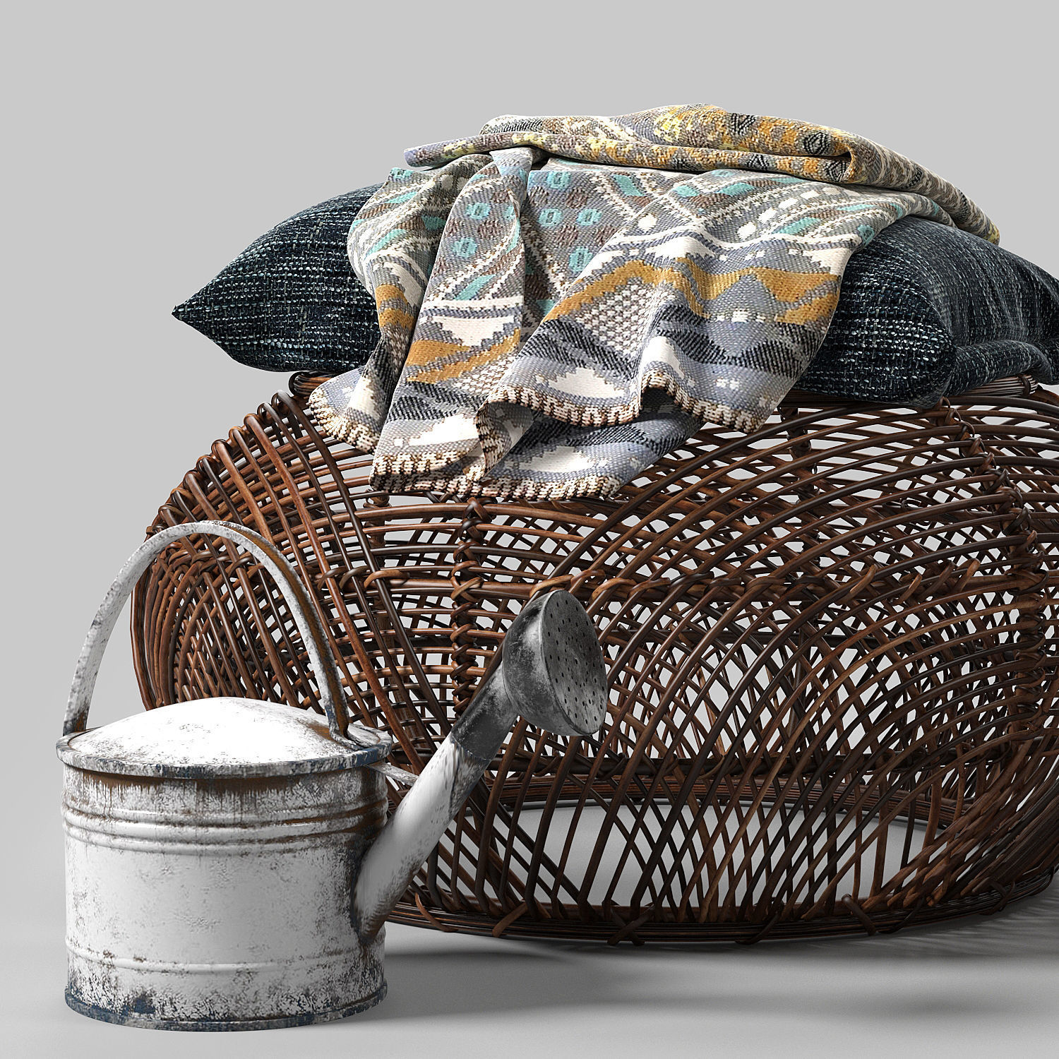 Orange Trees set  03  3D model_1