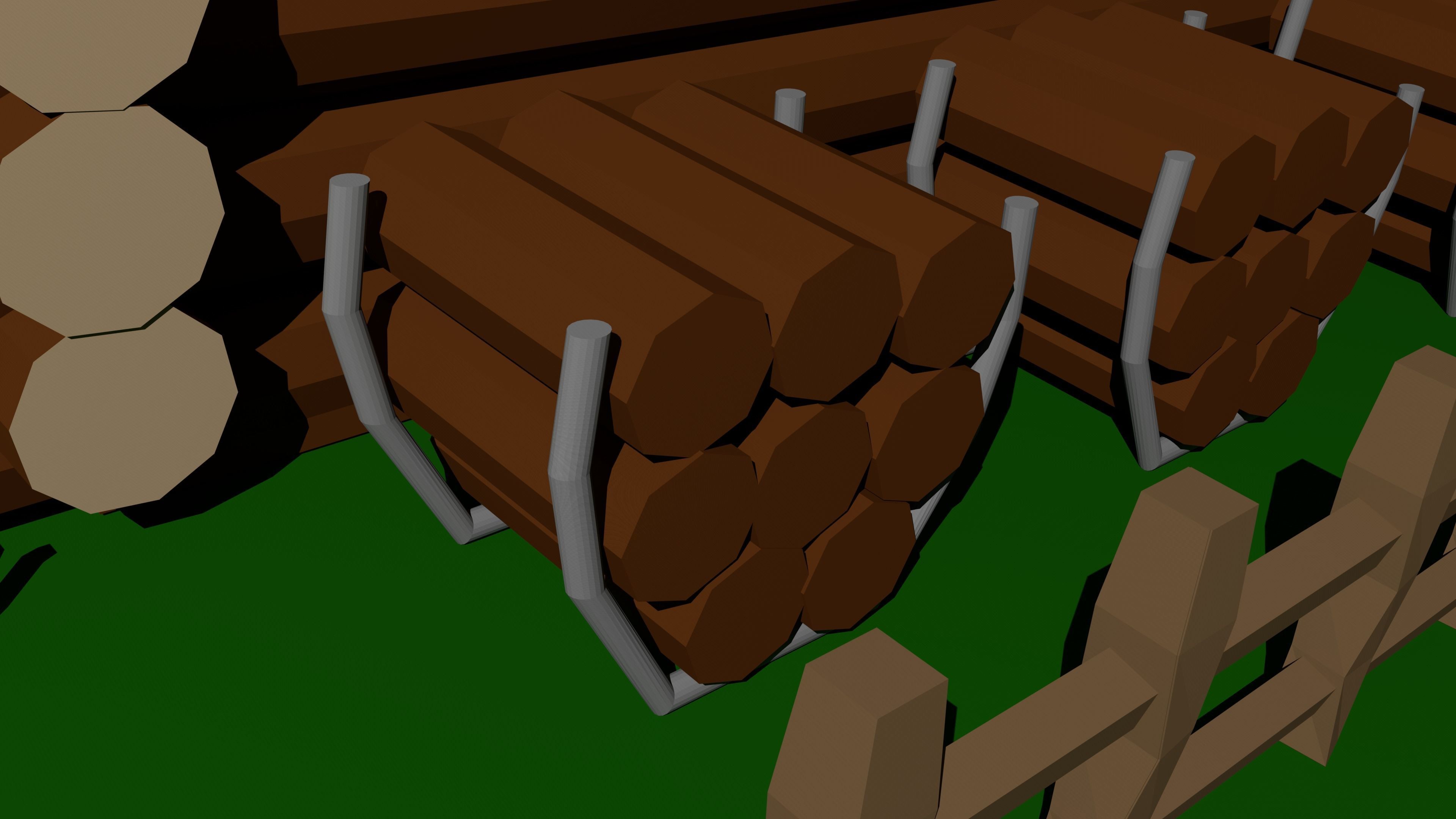 Wooden house Free low-poly 3D model_3