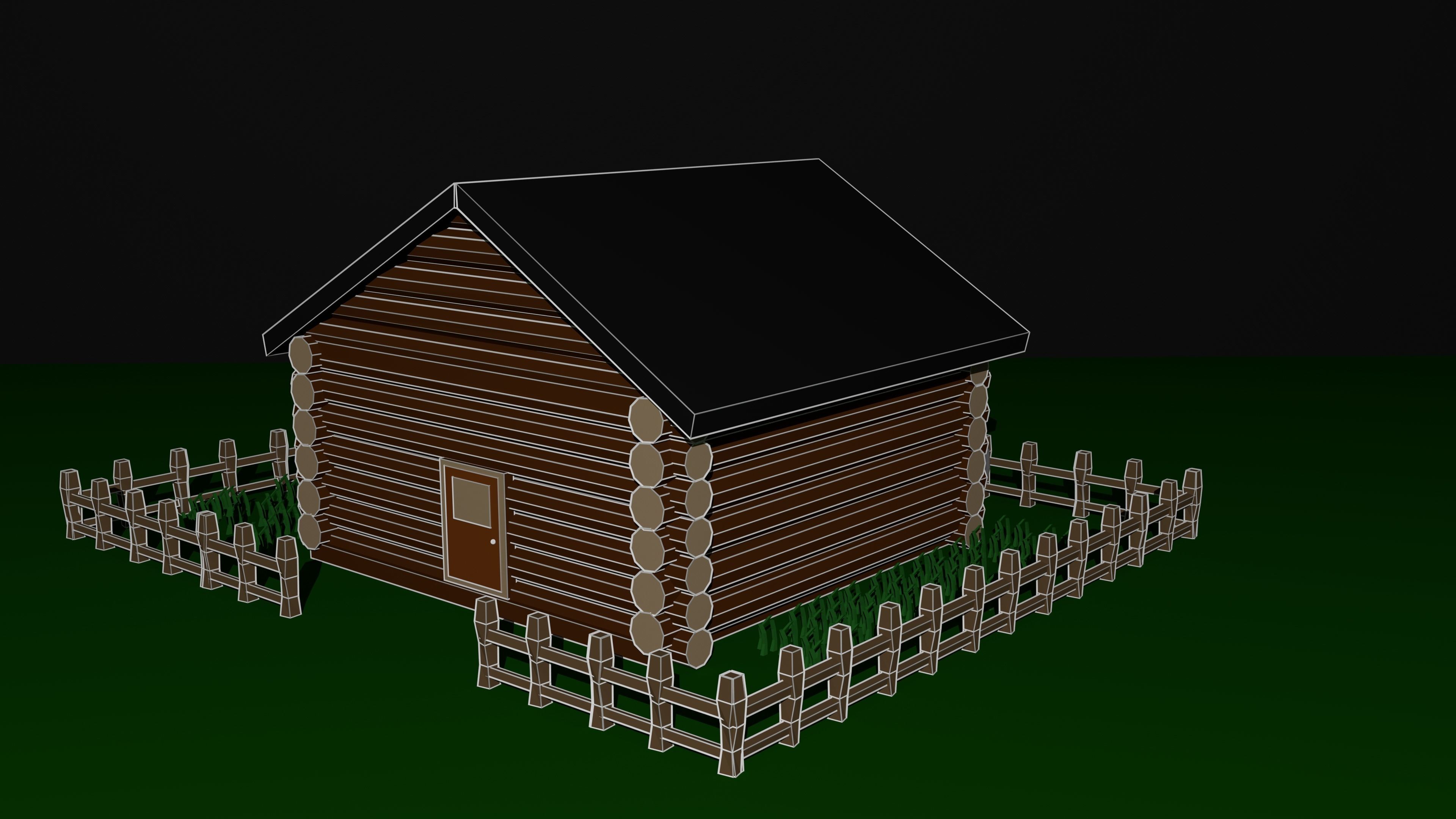 Wooden house Free low-poly 3D model_5