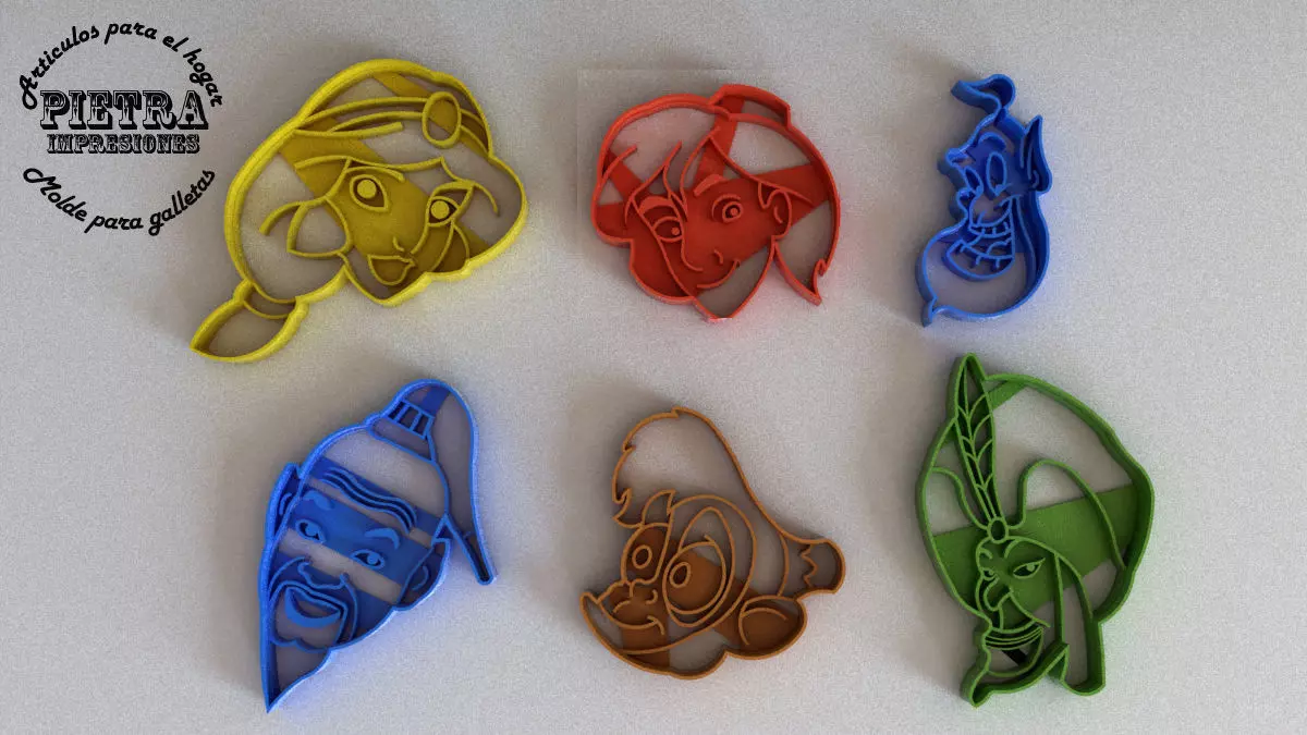 Molde Cortante para Galletas Fondant Aladdin Disney 3D print model