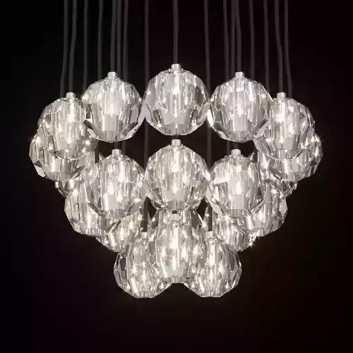 RH BOULE DE CRISTAL ROUND CLUSTER CHANDELIER 24 Nickel