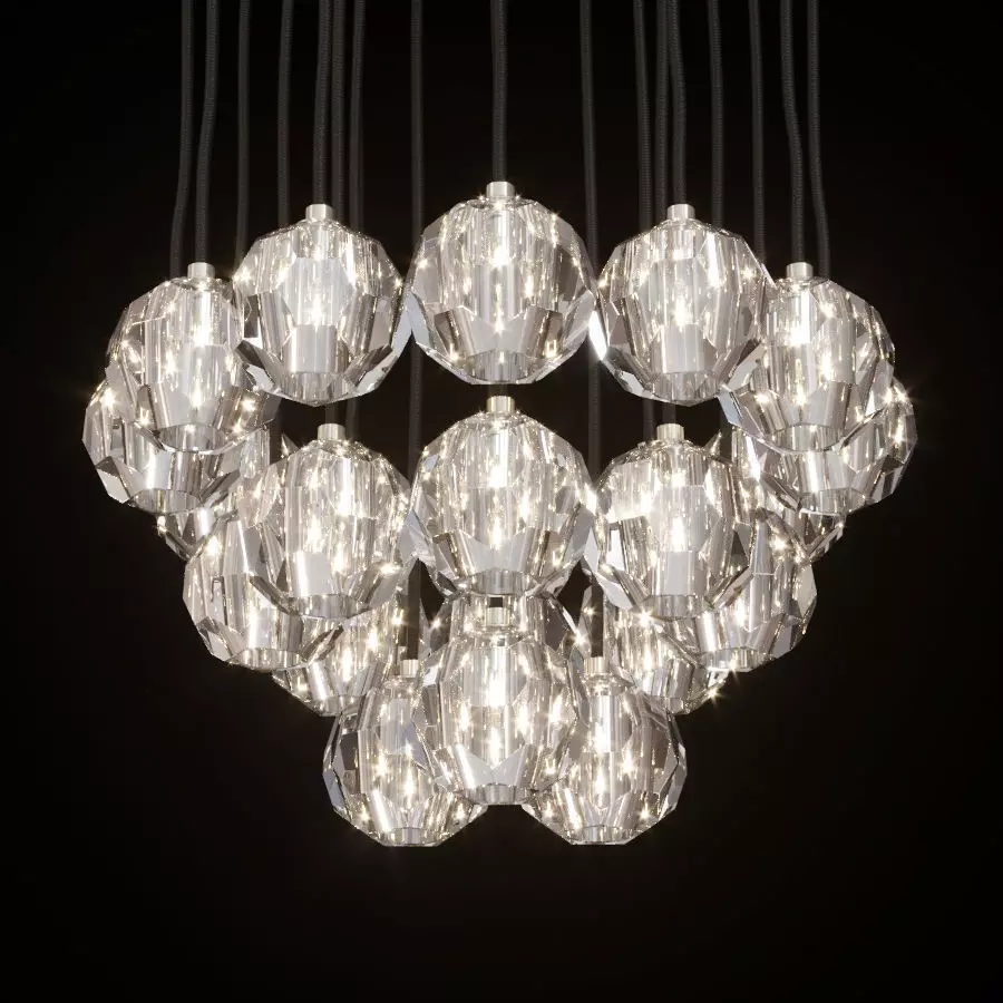 RH BOULE DE CRISTAL ROUND CLUSTER CHANDELIER 24 Nickel 3D model_0