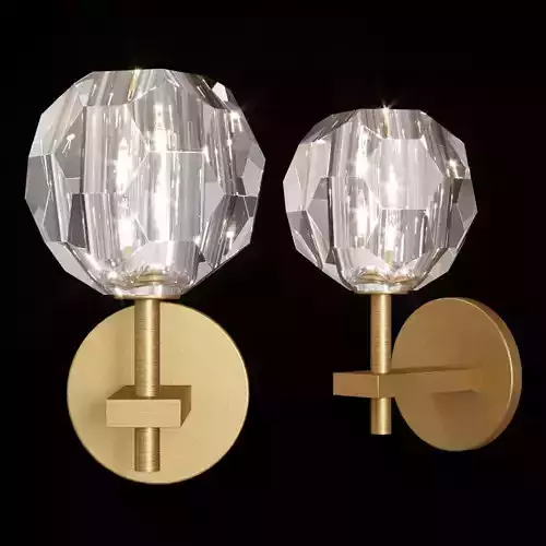 Restoration Hardware BOULE DE CRISTAL SINGLE SCONCE Brass