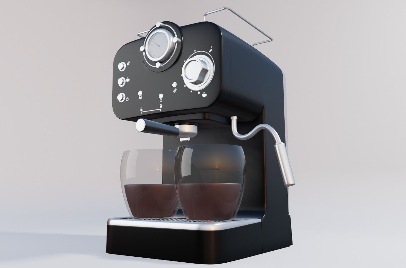 espresso coffee maker 3D model_1