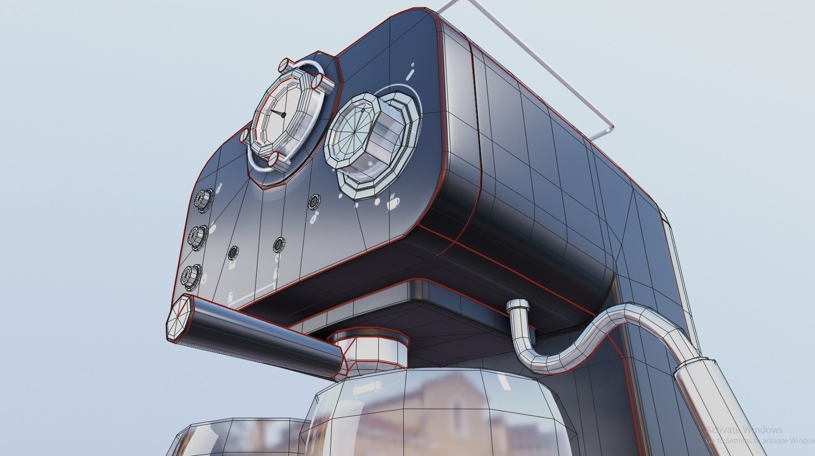 espresso coffee maker 3D model_10