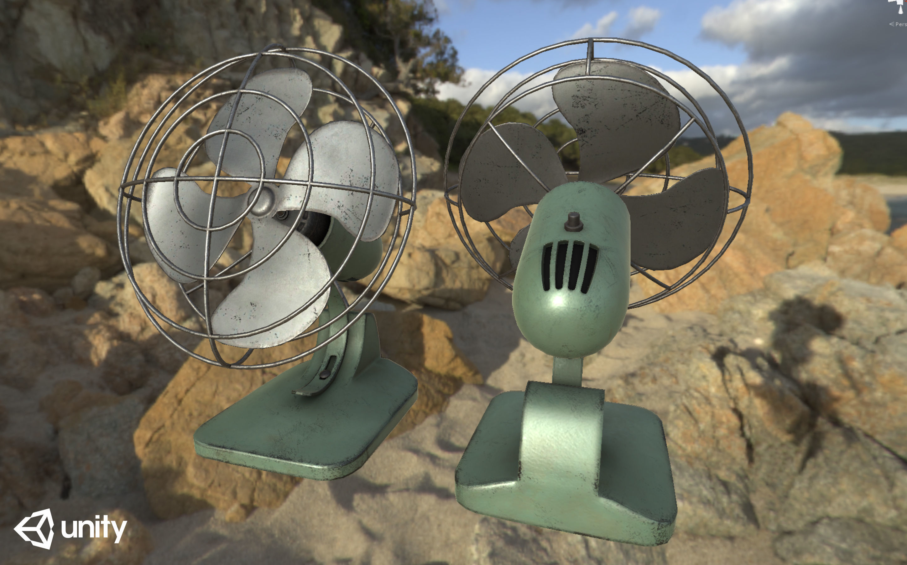Vintage Fan Low-poly 3D model_11