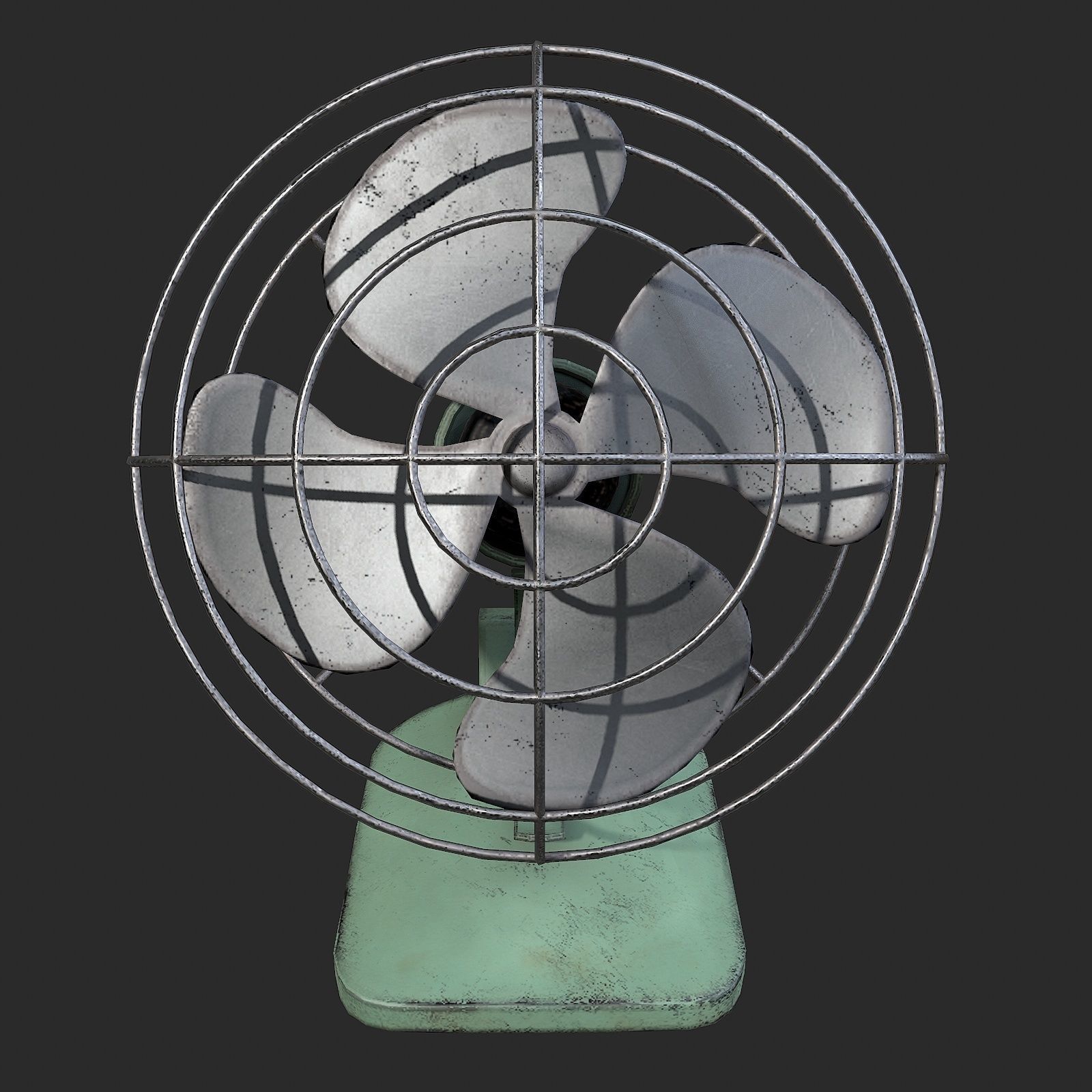 Vintage Fan Low-poly 3D model_7