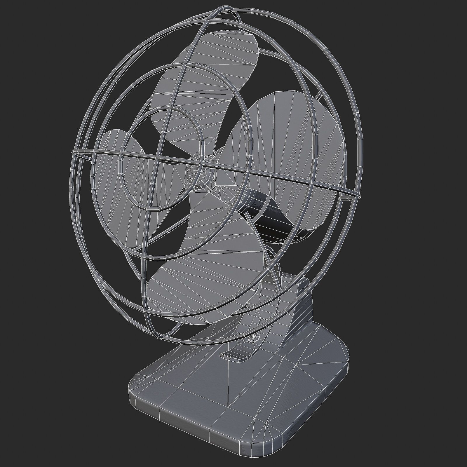 Vintage Fan Low-poly 3D model_8