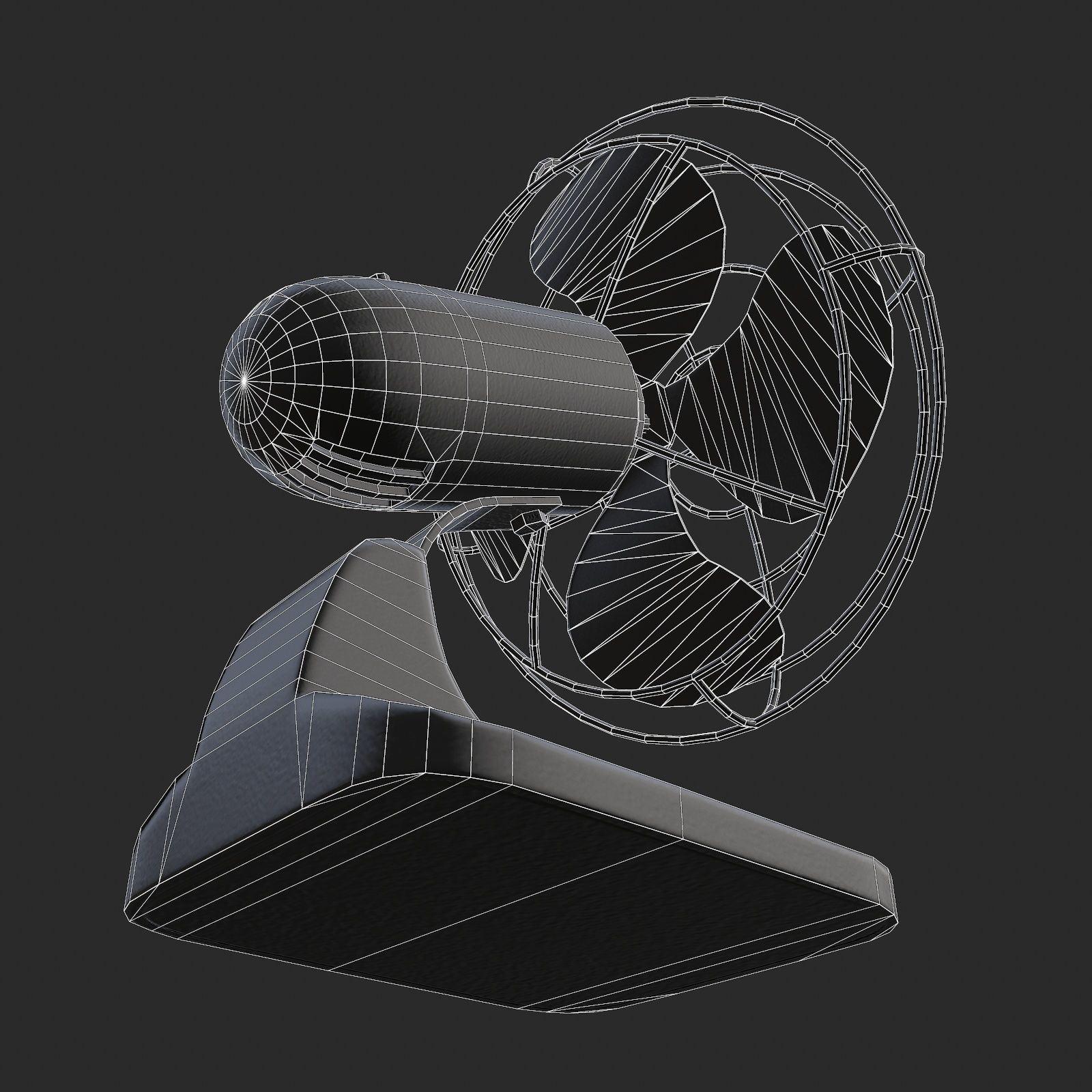 Vintage Fan Low-poly 3D model_10