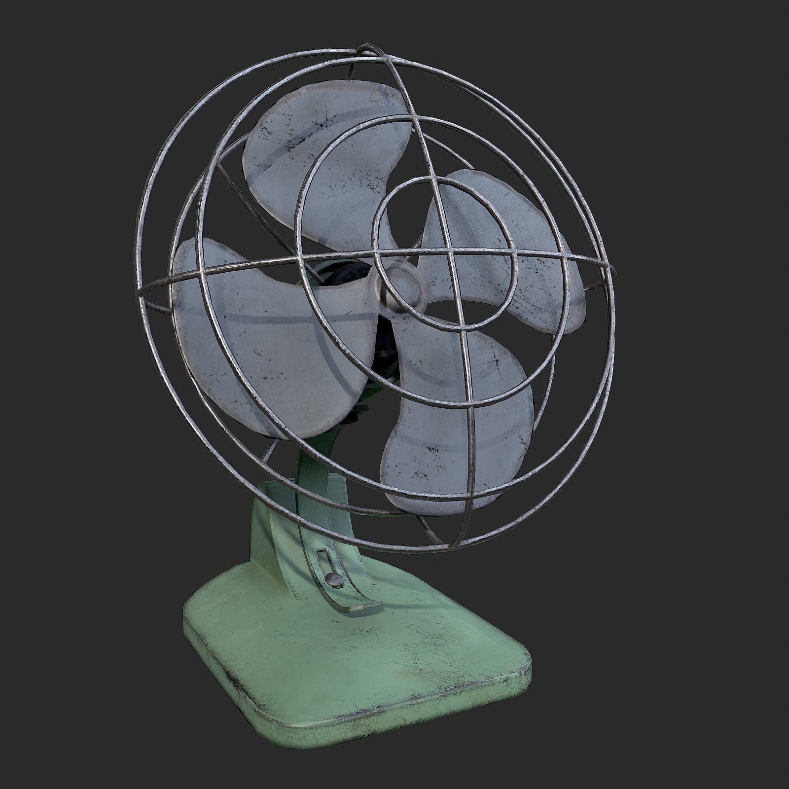Vintage Fan Low-poly 3D model_2