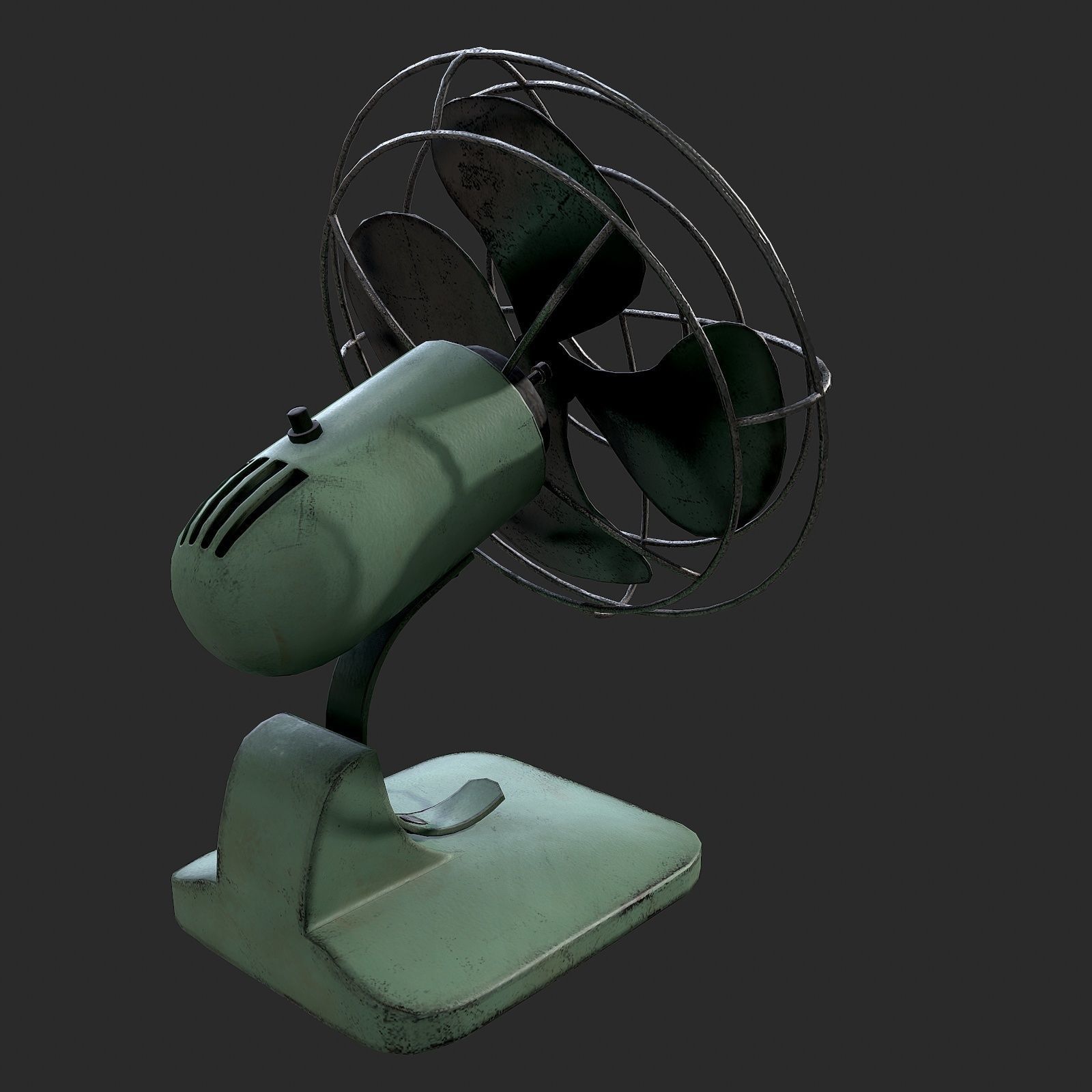 Vintage Fan Low-poly 3D model_3