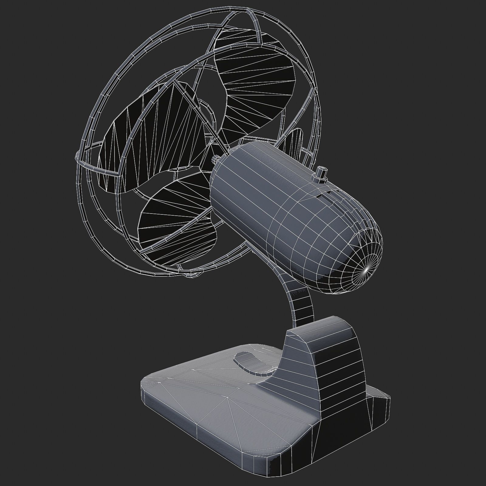 Vintage Fan Low-poly 3D model_9