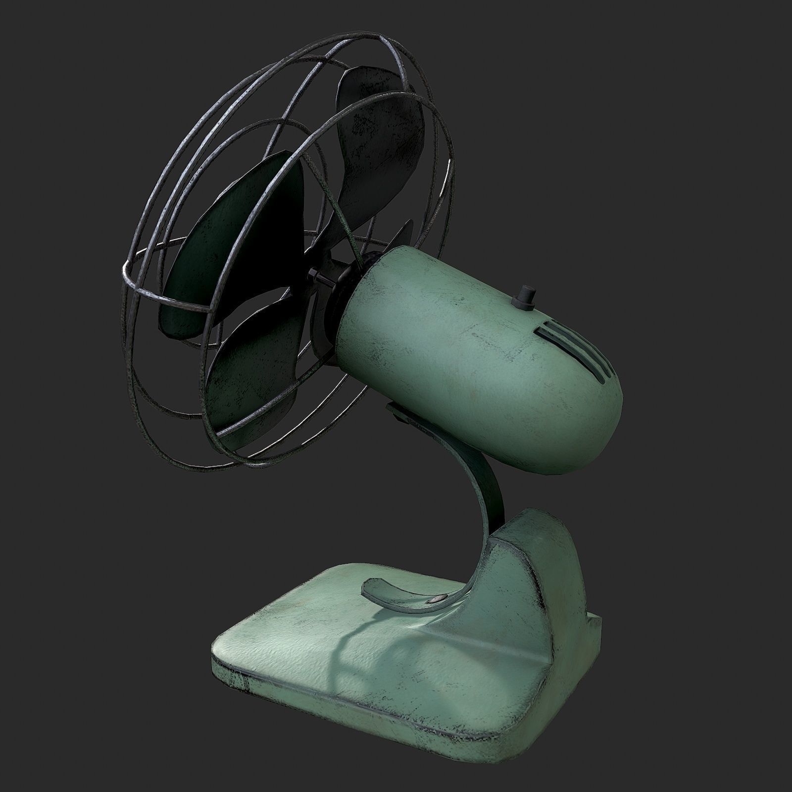Vintage Fan Low-poly 3D model_4