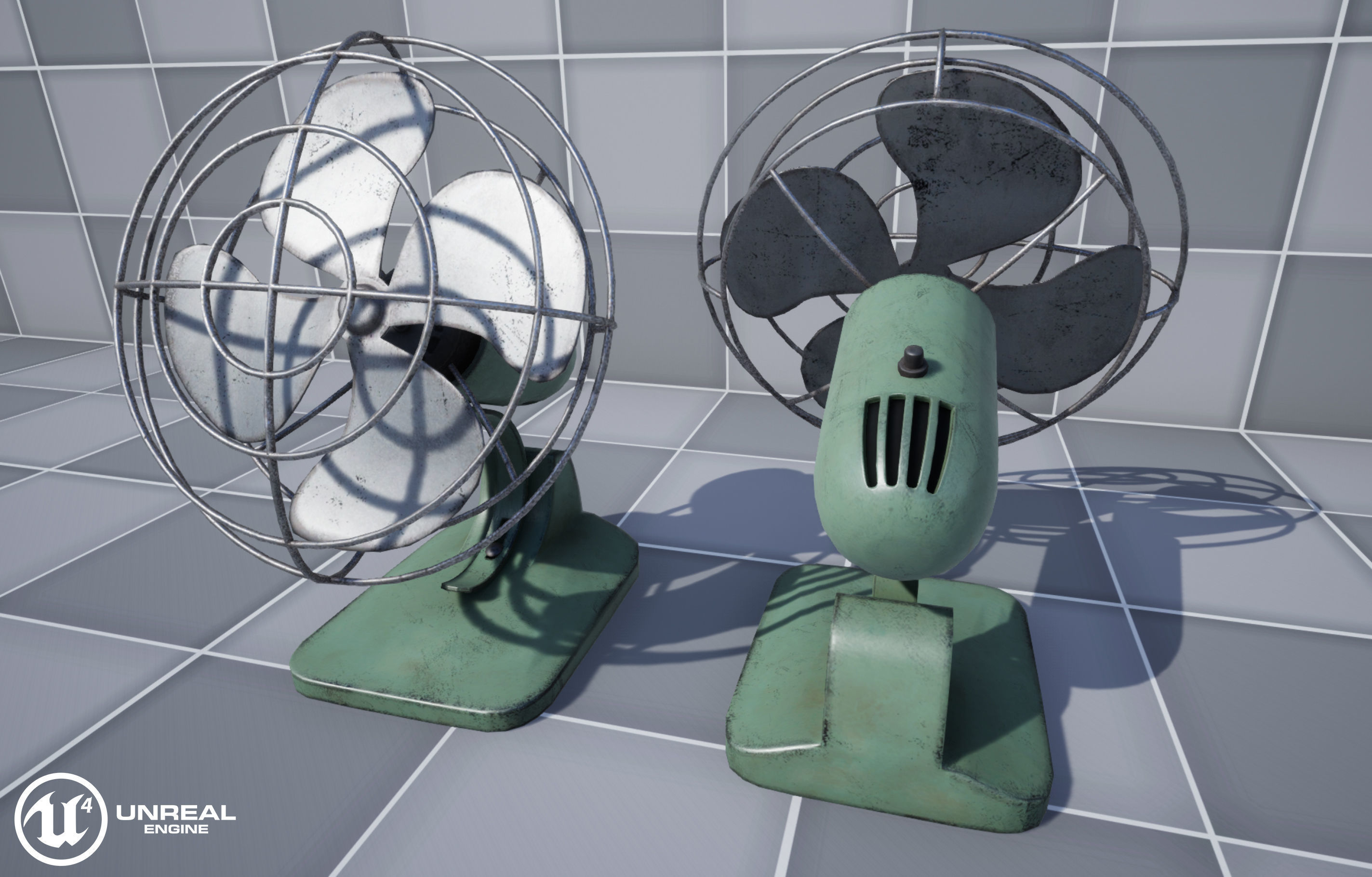 Vintage Fan Low-poly 3D model_12