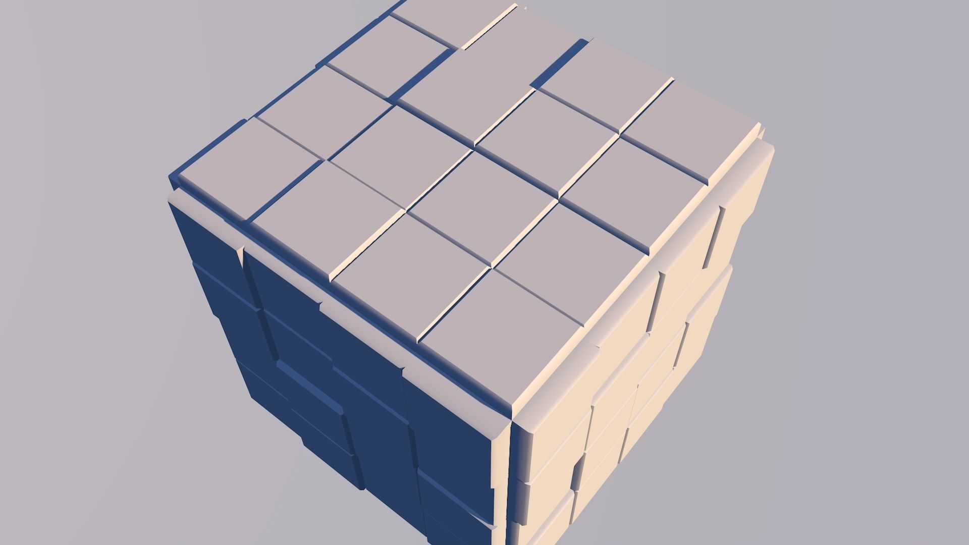 Sci Fi Cube Square Shape Triangle Low-poly 3D model 3D model_6