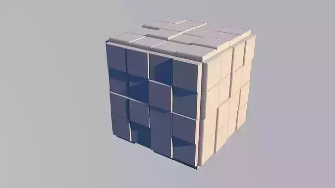 Sci Fi Cube Square Shape Triangle Low-poly 3D model