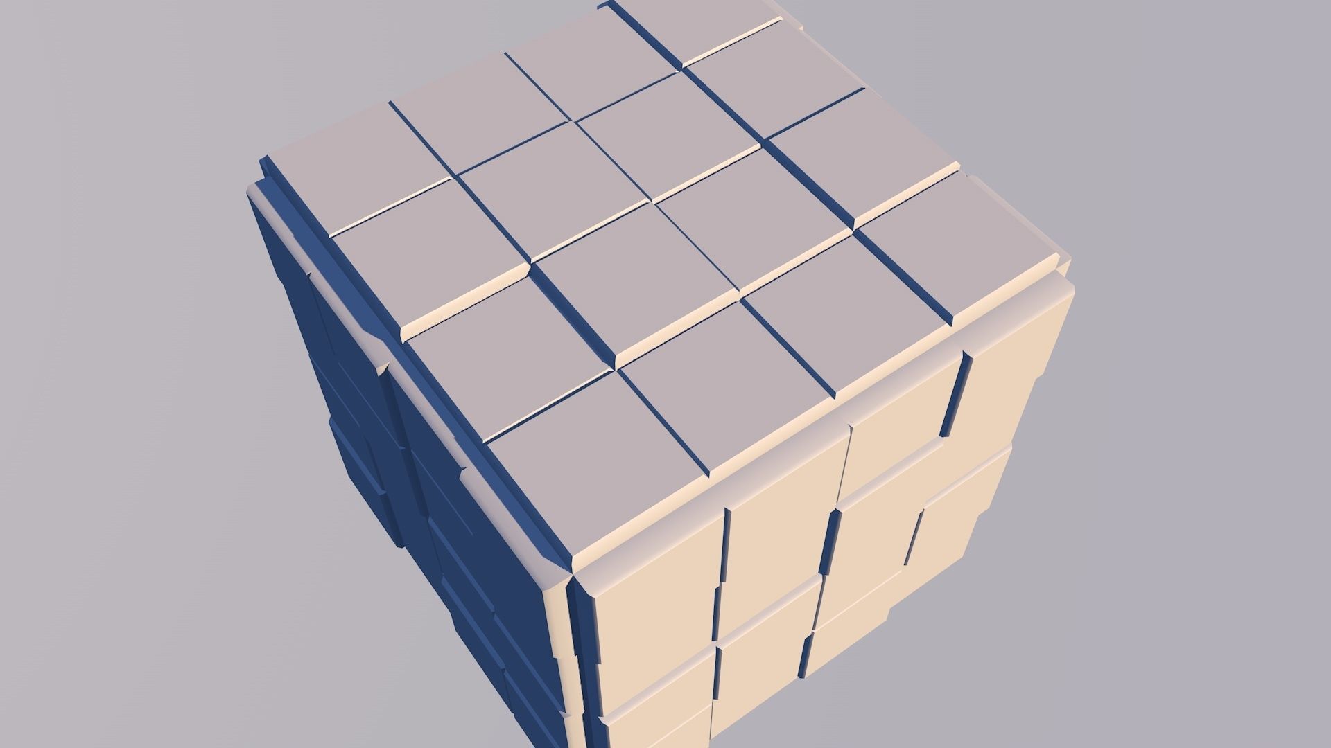 Sci Fi Cube Square Shape Triangle Low-poly 3D model 3D model_3