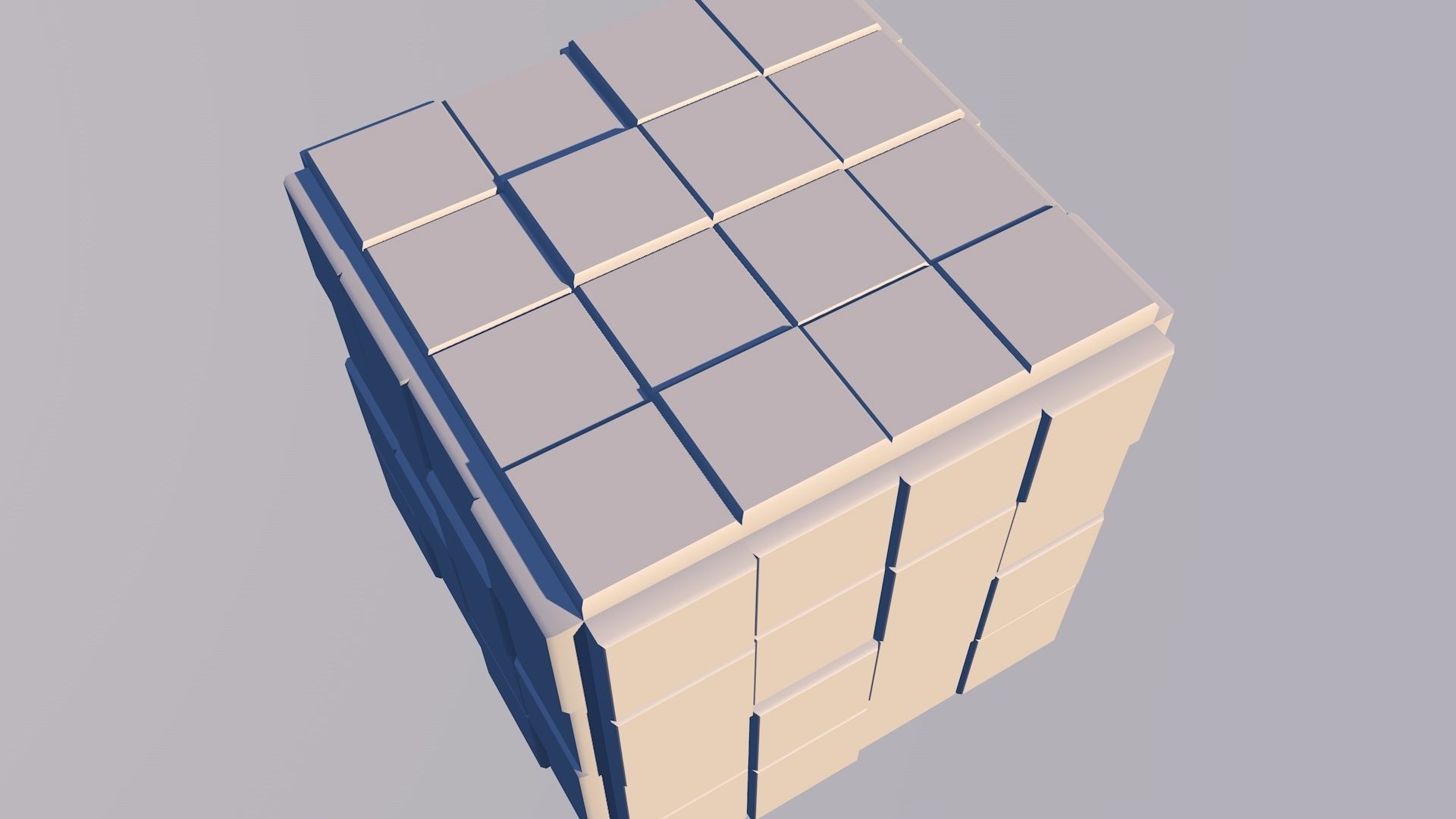 Sci Fi Cube Square Shape Triangle Low-poly 3D model 3D model_2