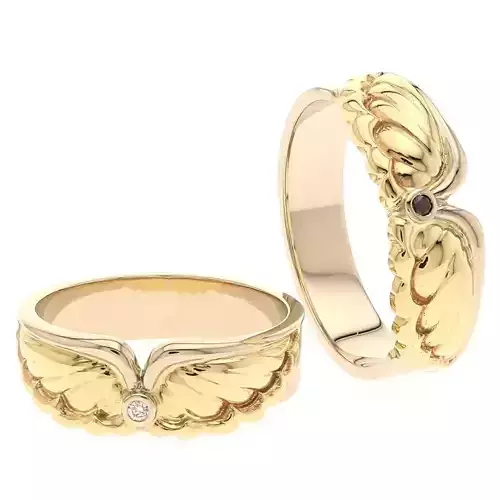Angel Wings Wedding Ring 3D print model