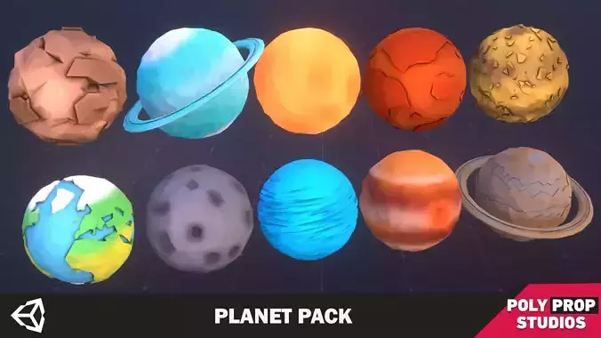 Planet Pack Low-poly 3D model