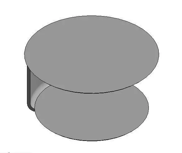 Revit round table family Wood 3D model_0