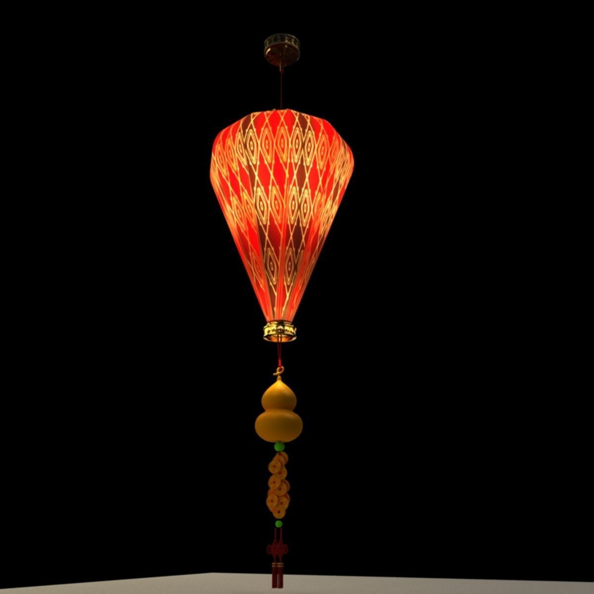 Chinese Red Lantern 3D model_1