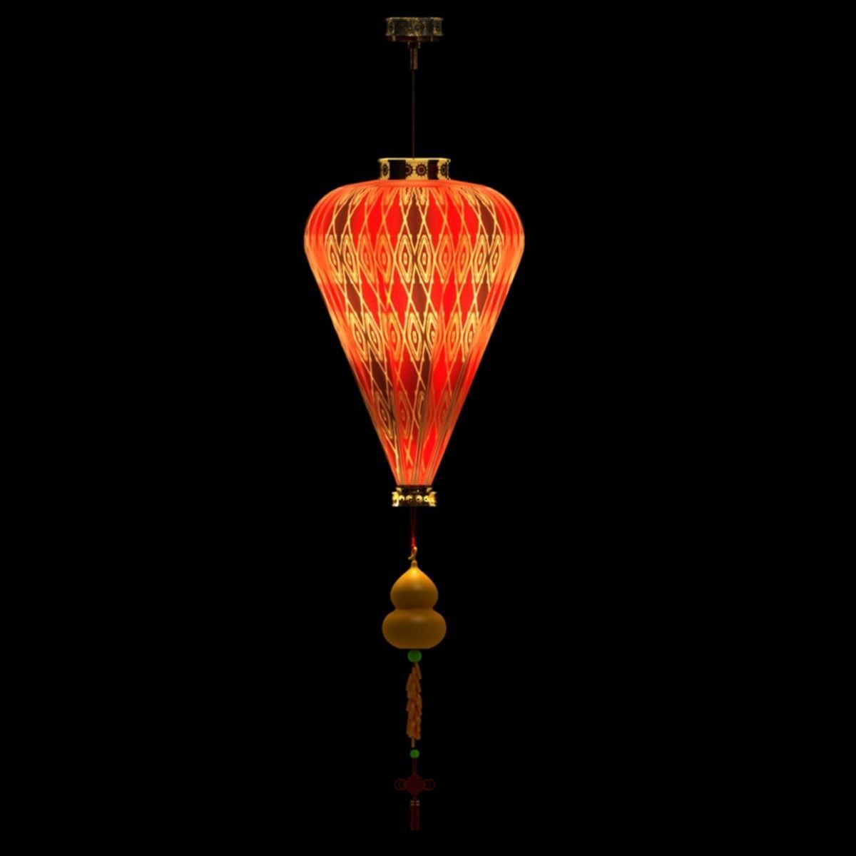 Chinese Red Lantern 3D model_2