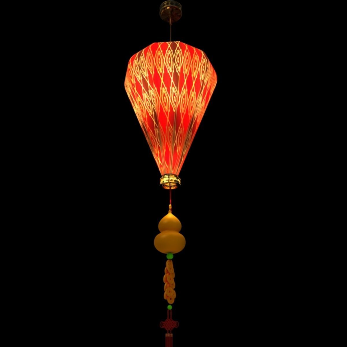 Chinese Red Lantern 3D model_4