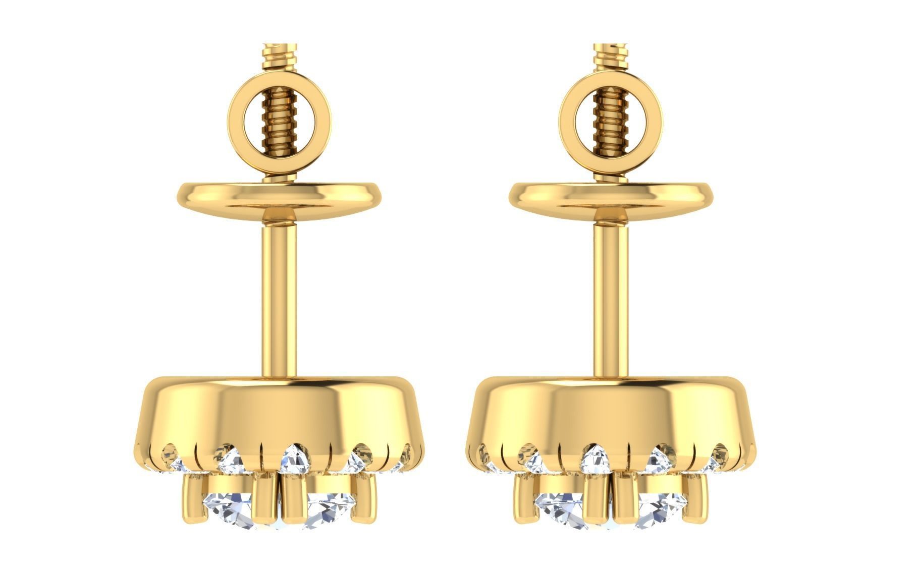 Solitaire pendant-earrings set 3dm stl render detail 3D print 3D print model_10