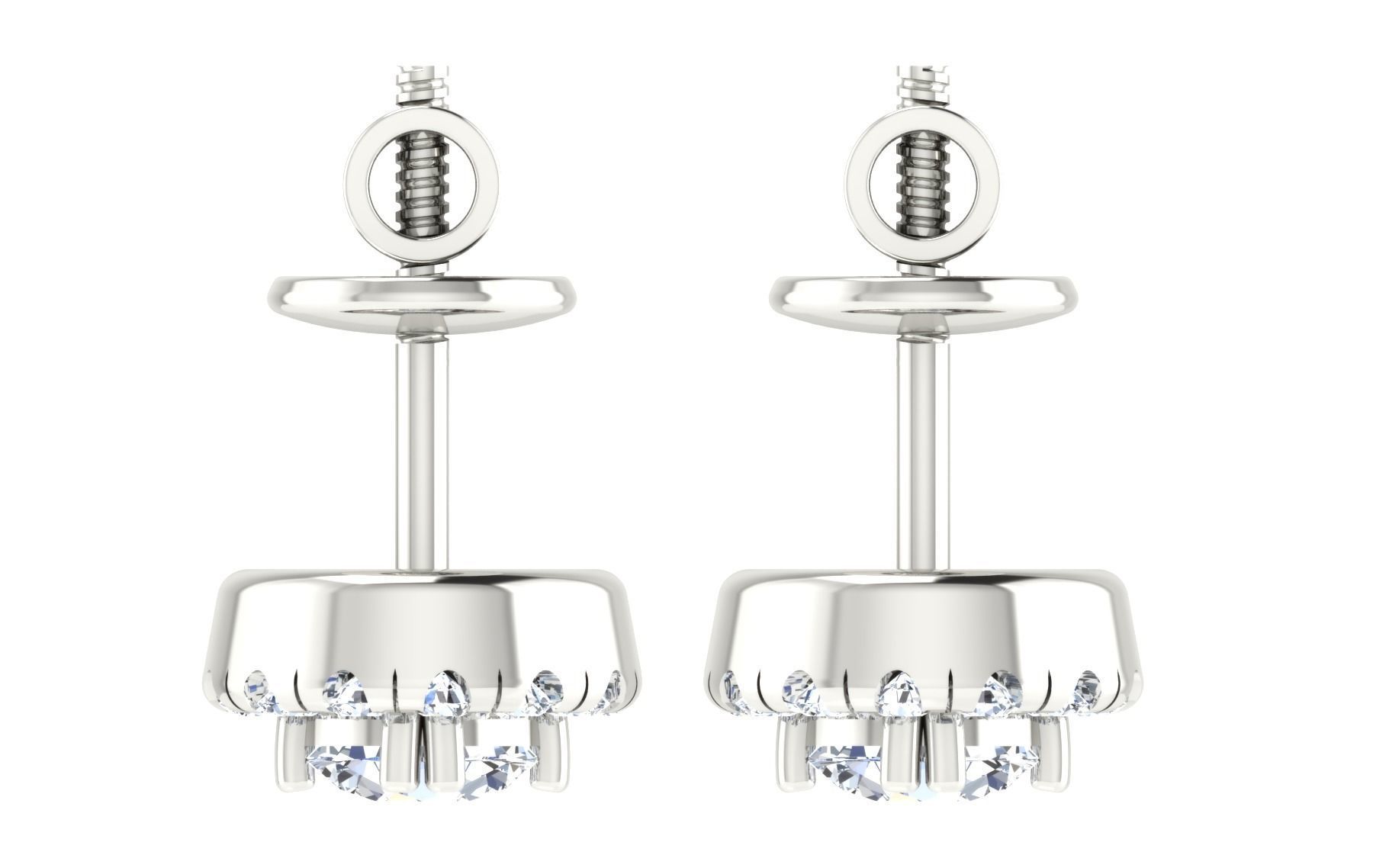 Solitaire pendant-earrings set 3dm stl render detail 3D print 3D print model_26