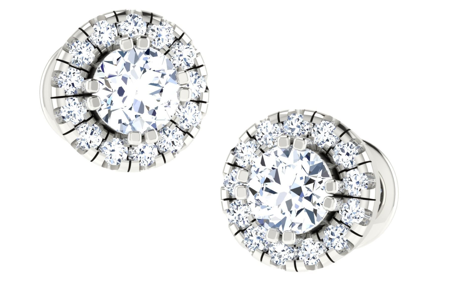 Solitaire pendant-earrings set 3dm stl render detail 3D print 3D print model_20