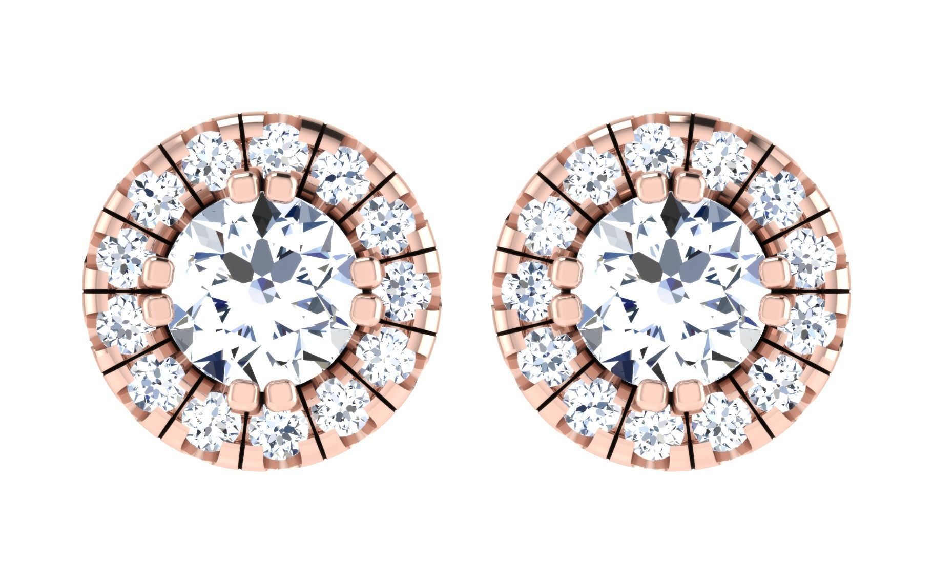 Solitaire pendant-earrings set 3dm stl render detail 3D print 3D print model_14