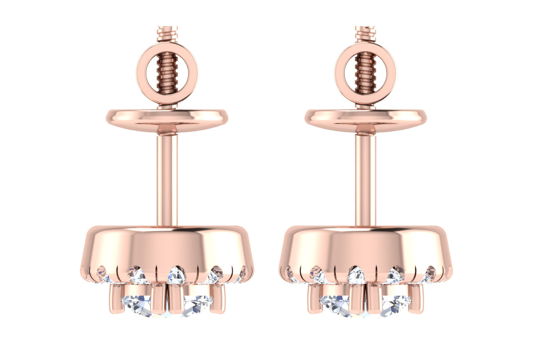 Solitaire pendant-earrings set 3dm stl render detail 3D print 3D print model_17