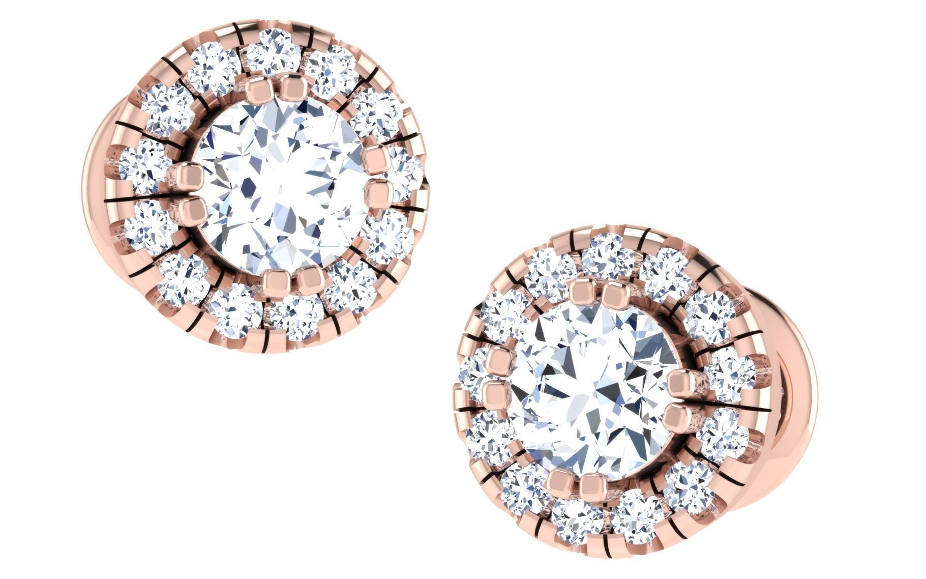 Solitaire pendant-earrings set 3dm stl render detail 3D print 3D print model_12