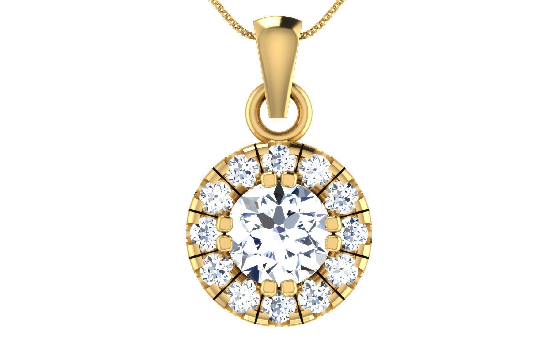 Solitaire pendant-earrings set 3dm stl render detail 3D print 3D print model_29