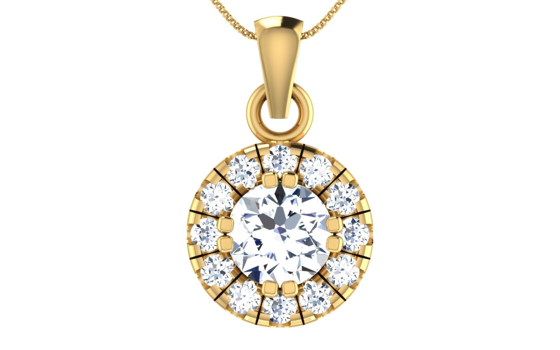 Solitaire pendant-earrings set 3dm stl render detail 3D print 3D print model_30